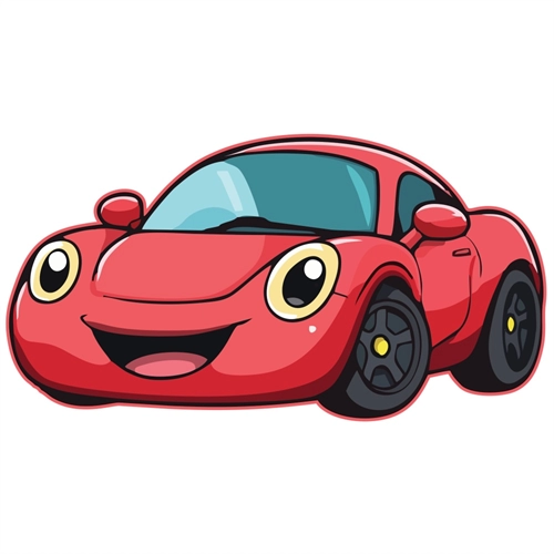 Car Theme Red Sports Car Transparent Sticker